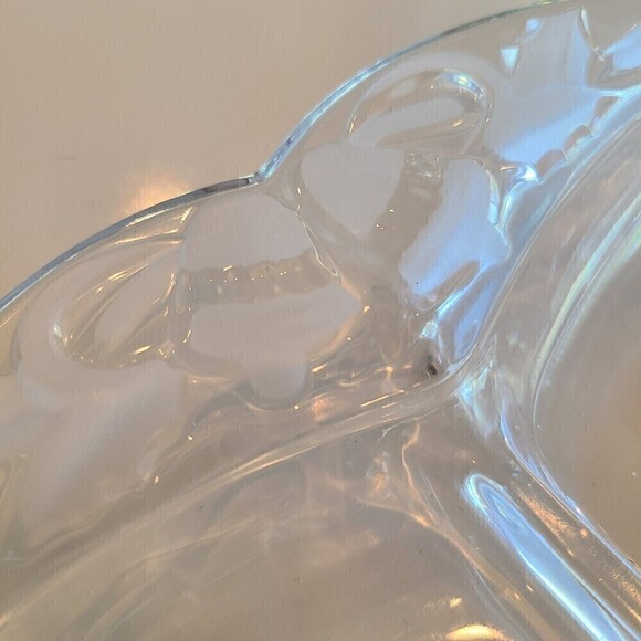 New Mikasa Crystal Christmas Tiding Holly 3 part Divide Serving Platter Tray 12" - Picture 2 of 5